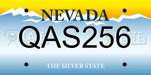 QAS256 Nevada License Plate