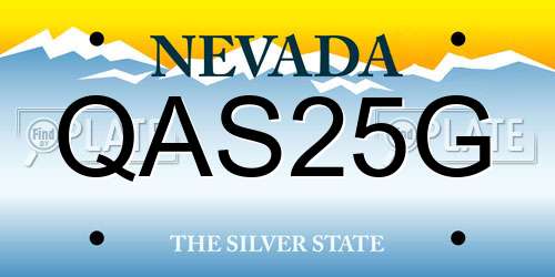 QAS25G Nevada License Plate