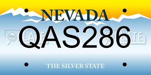 QAS286 Nevada License Plate