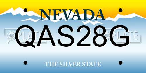 QAS28G Nevada License Plate