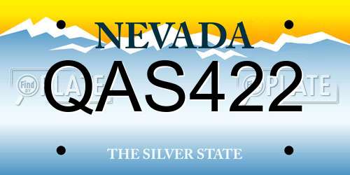 QAS422 Nevada License Plate