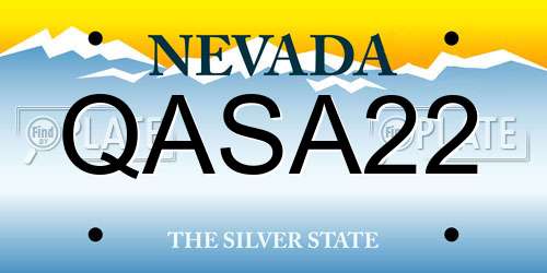 QASA22 Nevada License Plate