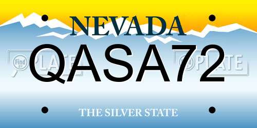 QASA72 Nevada License Plate