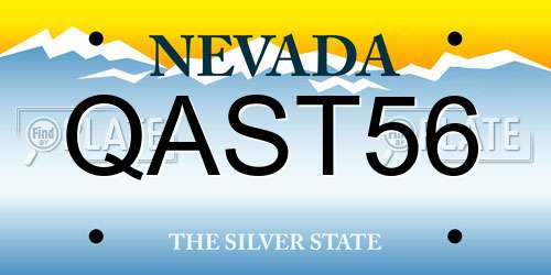 QAST56 Nevada License Plate