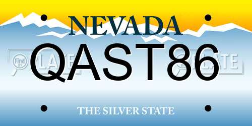 QAST86 Nevada License Plate