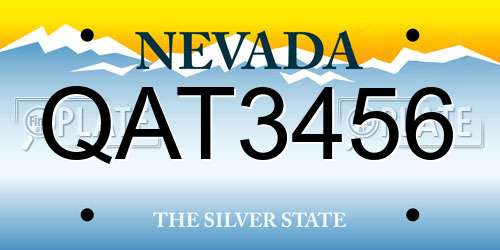 QAT3456 Nevada License Plate