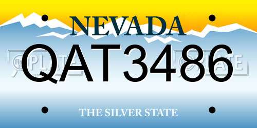 QAT3486 Nevada License Plate