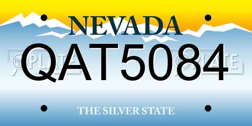 QAT5084 Nevada License Plate