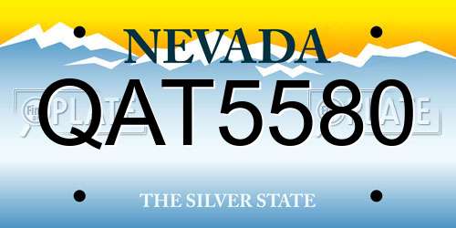 QAT5580 Nevada License Plate