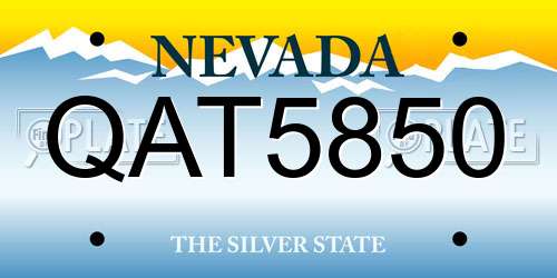 QAT5850 Nevada License Plate