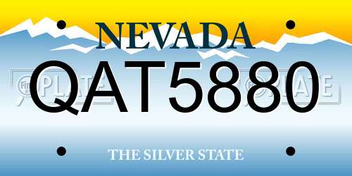 QAT5880 Nevada License Plate