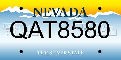 QAT8580 Nevada License Plate