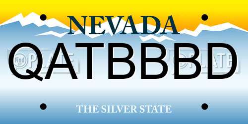 QATBBBD Nevada License Plate