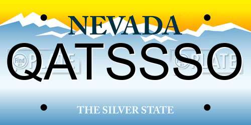 QATSSSO Nevada License Plate