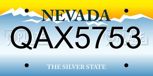 QAX5753 Nevada License Plate