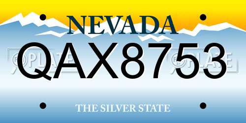 QAX8753 Nevada License Plate