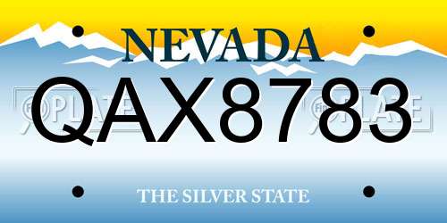 QAX8783 Nevada License Plate