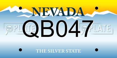 QB047 Nevada License Plate