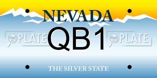 QB1 Nevada License Plate