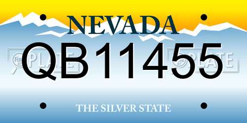 QB11455 Nevada License Plate