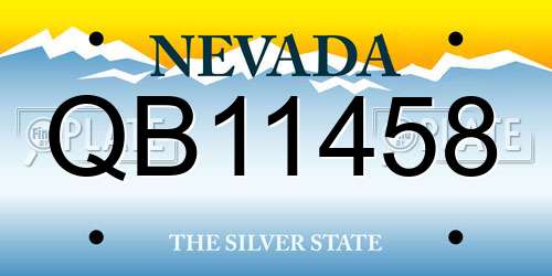 QB11458 Nevada License Plate