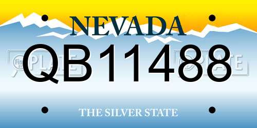 QB11488 Nevada License Plate