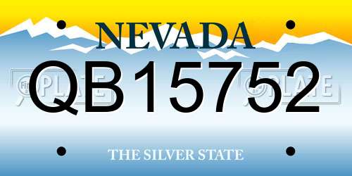 QB15752 Nevada License Plate