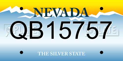 QB15757 Nevada License Plate