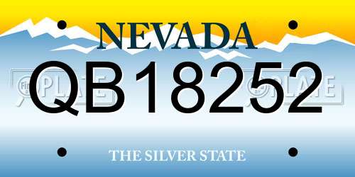 QB18252 Nevada License Plate