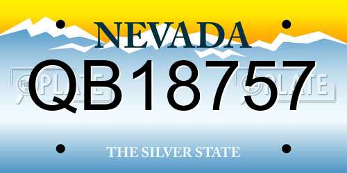 QB18757 Nevada License Plate