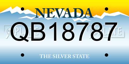 QB18787 Nevada License Plate