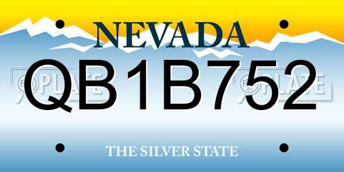 QB1B752 Nevada License Plate