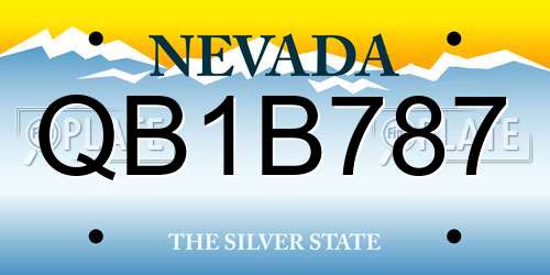 QB1B787 Nevada License Plate
