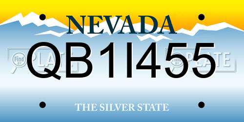 QB1I455 Nevada License Plate