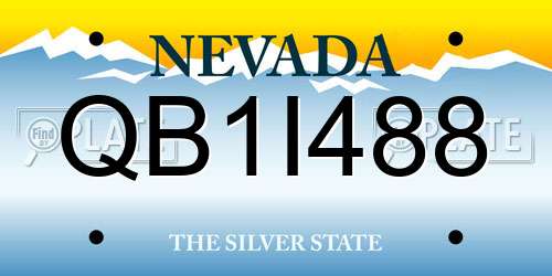 QB1I488 Nevada License Plate
