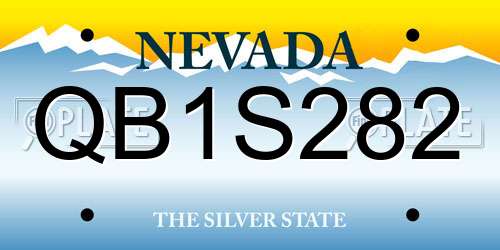 QB1S282 Nevada License Plate
