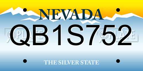 QB1S752 Nevada License Plate