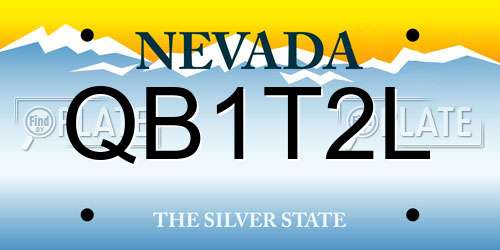 QB1T2L Nevada License Plate