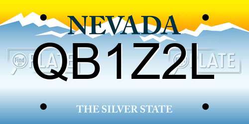 QB1Z2L Nevada License Plate