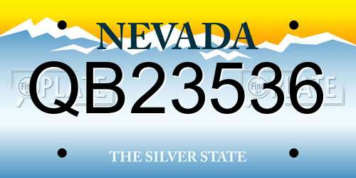 QB23536 Nevada License Plate