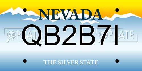 QB2B7I Nevada License Plate