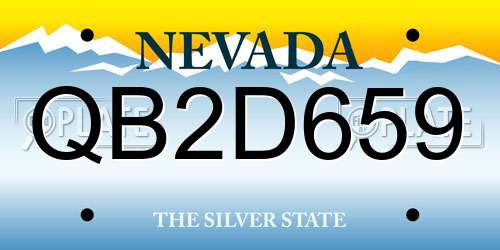 QB2D659 Nevada License Plate
