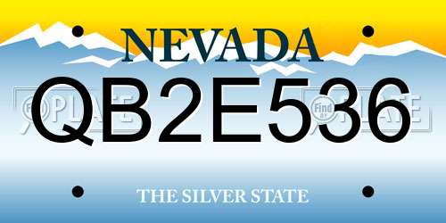 QB2E536 Nevada License Plate