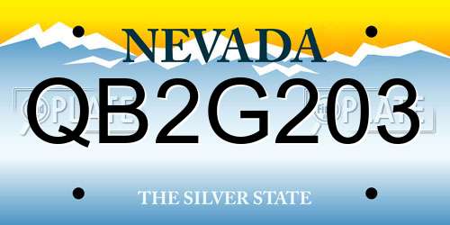QB2G203 Nevada License Plate