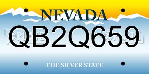 QB2Q659 Nevada License Plate