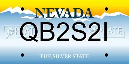QB2S2I Nevada License Plate