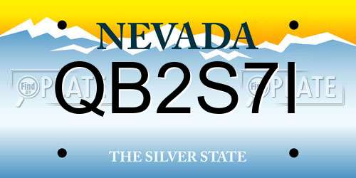 QB2S7I Nevada License Plate