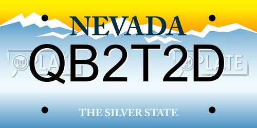 QB2T2D Nevada License Plate