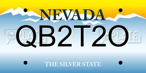 QB2T2O Nevada License Plate