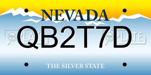 QB2T7D Nevada License Plate